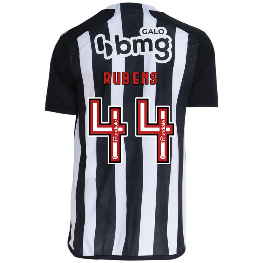 Gyermek Rubens #44 Fehér Fekete Hazai Jersey 2024/25 Mez Póló Ing