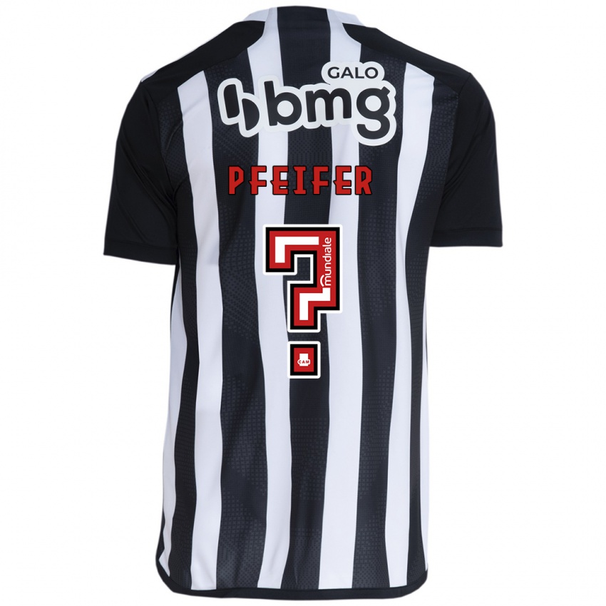 Gyermek Gabriel Pfeifer #0 Fehér Fekete Hazai Jersey 2024/25 Mez Póló Ing