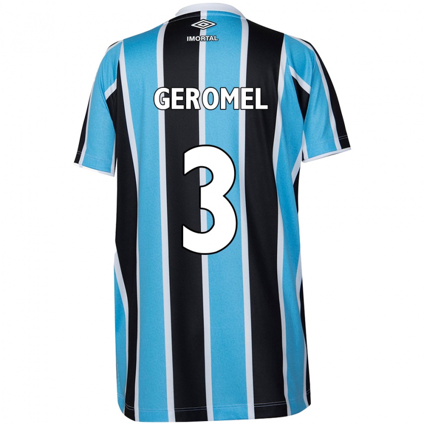 Gyermek Pedro Geromel #3 Kék Fekete Fehér Hazai Jersey 2024/25 Mez Póló Ing