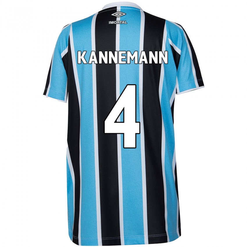 Gyermek Walter Kannemann #4 Kék Fekete Fehér Hazai Jersey 2024/25 Mez Póló Ing