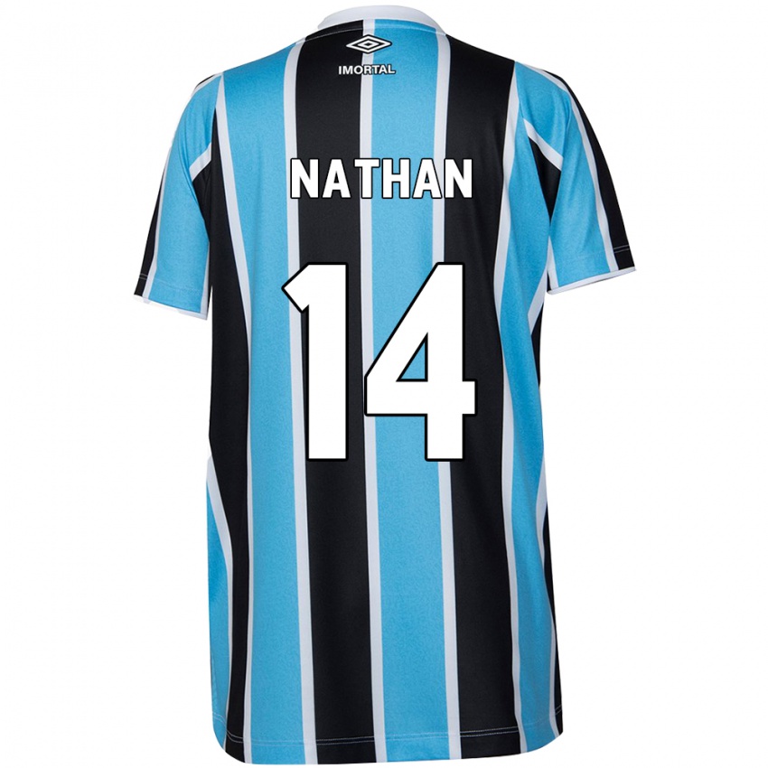 Gyermek Nathan #14 Kék Fekete Fehér Hazai Jersey 2024/25 Mez Póló Ing