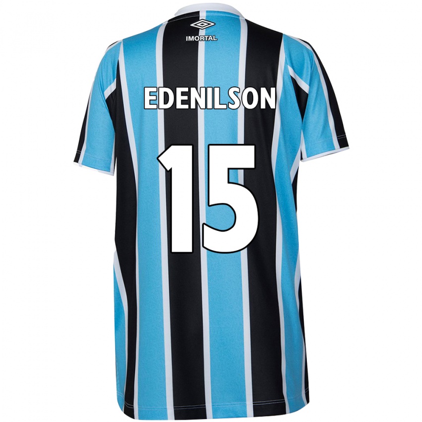 Gyermek Edenilson #15 Kék Fekete Fehér Hazai Jersey 2024/25 Mez Póló Ing