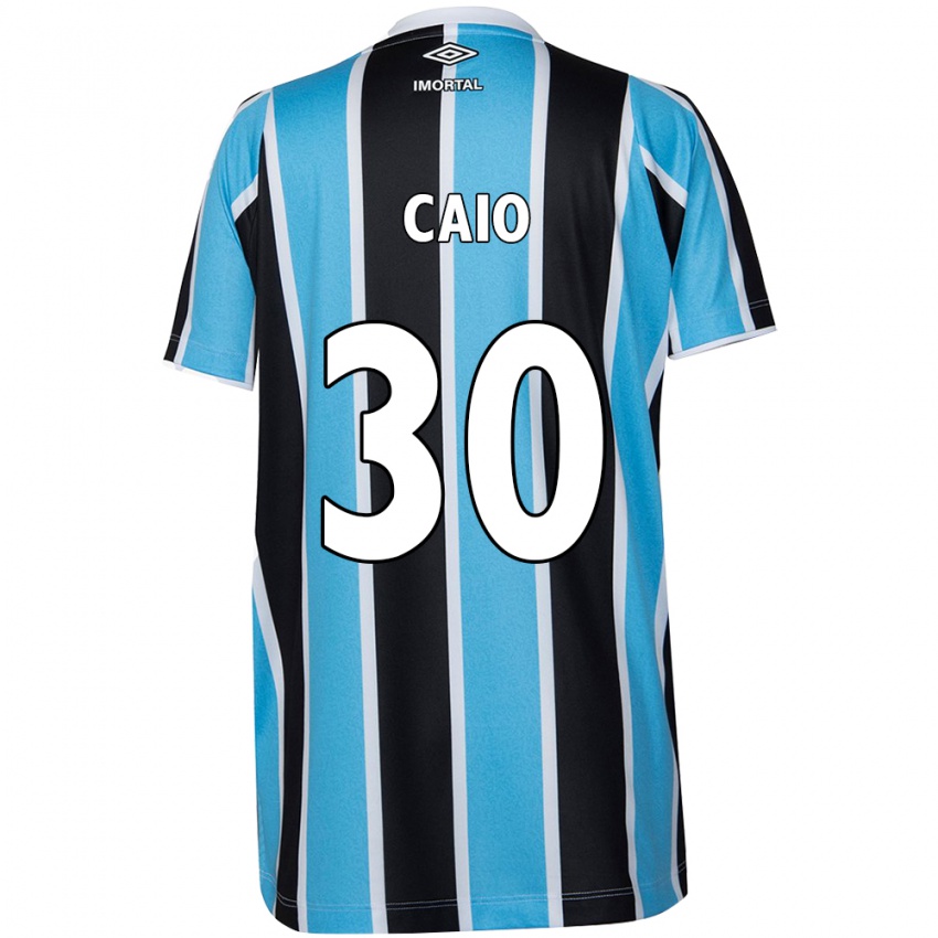 Gyermek Rodrigo Caio #30 Kék Fekete Fehér Hazai Jersey 2024/25 Mez Póló Ing