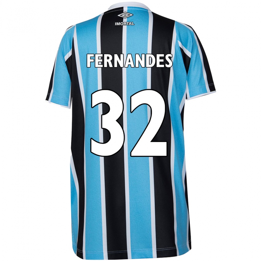 Gyermek Nathan Fernandes #32 Kék Fekete Fehér Hazai Jersey 2024/25 Mez Póló Ing