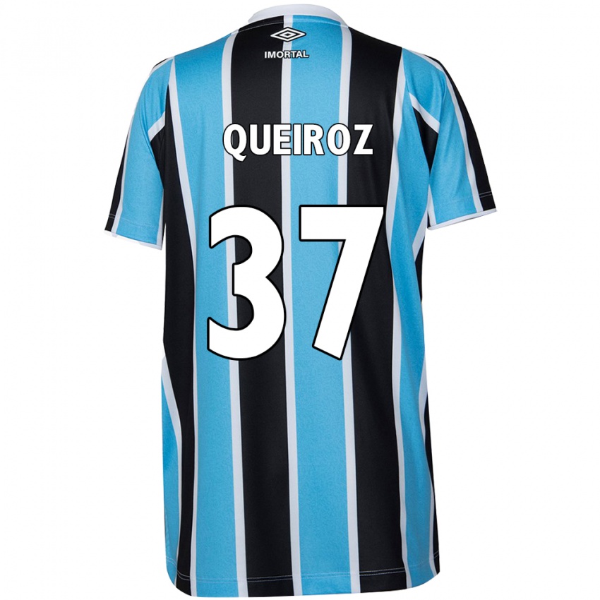 Gyermek Du Queiroz #37 Kék Fekete Fehér Hazai Jersey 2024/25 Mez Póló Ing