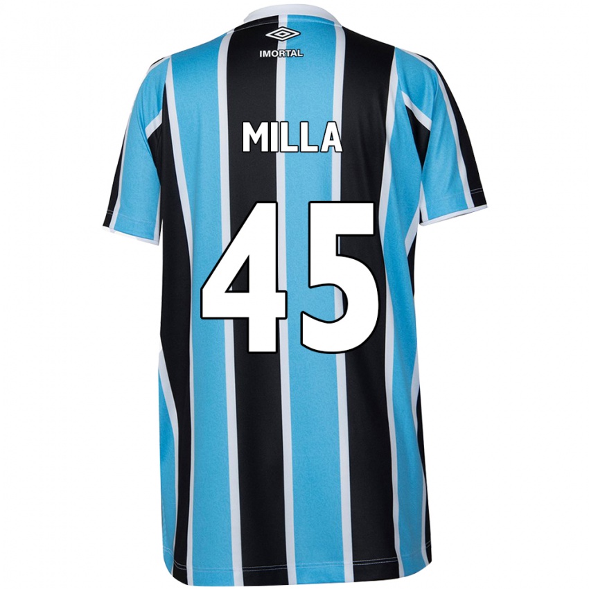 Gyermek Lucas Milla #45 Kék Fekete Fehér Hazai Jersey 2024/25 Mez Póló Ing