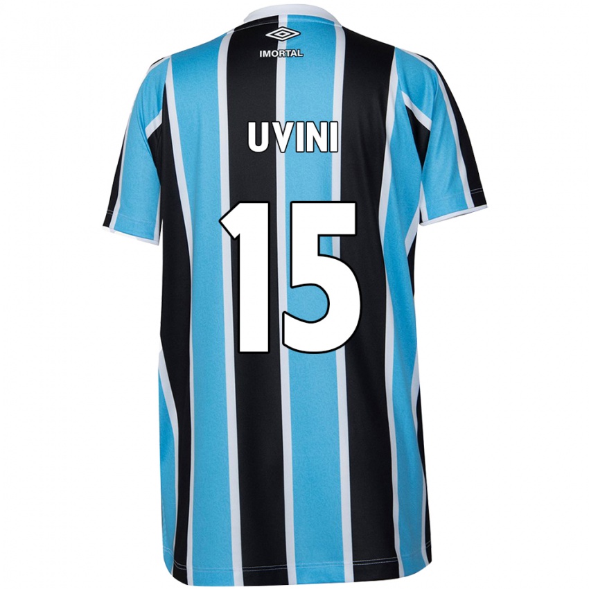 Gyermek Bruno Uvini #15 Kék Fekete Fehér Hazai Jersey 2024/25 Mez Póló Ing