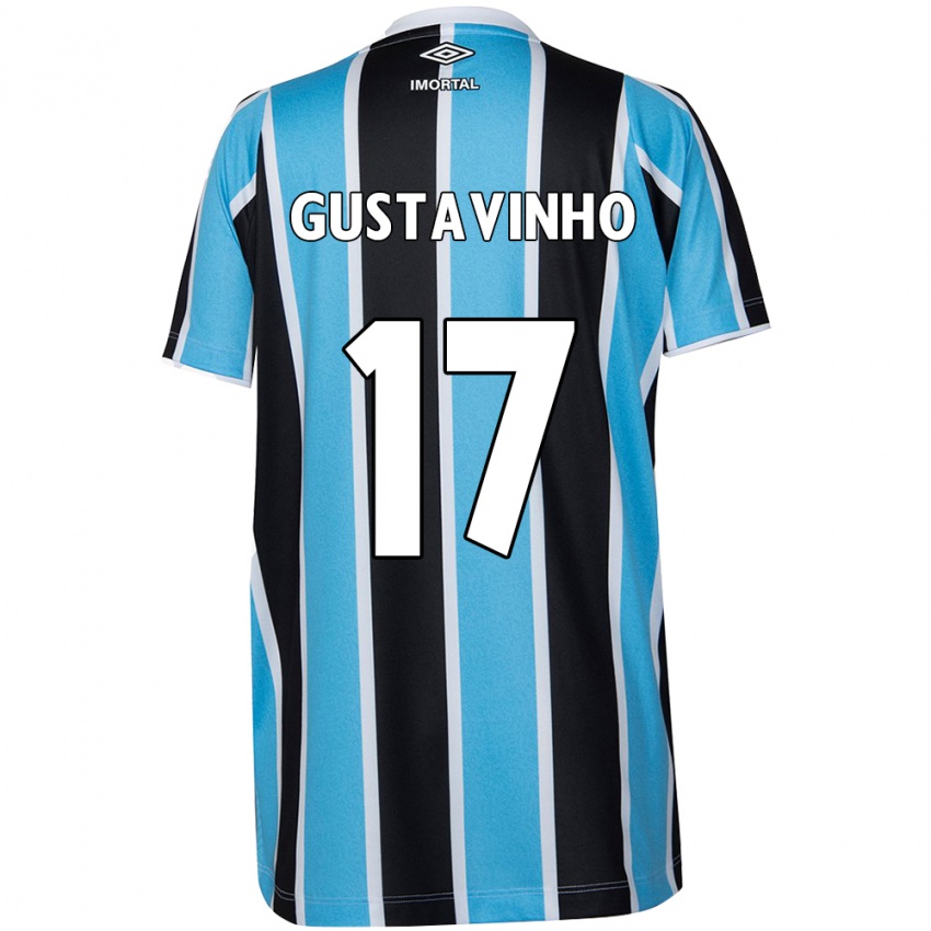 Gyermek Gustavinho #17 Kék Fekete Fehér Hazai Jersey 2024/25 Mez Póló Ing