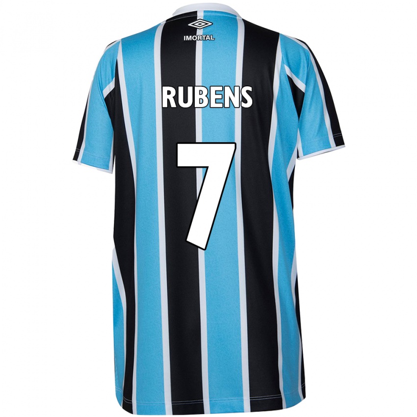 Gyermek Rubens #7 Kék Fekete Fehér Hazai Jersey 2024/25 Mez Póló Ing