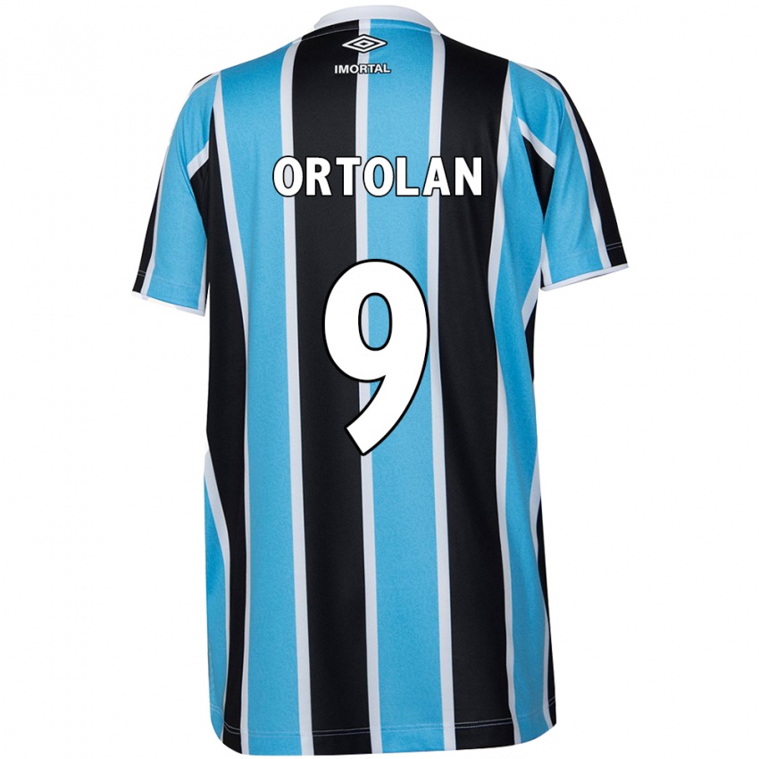 Gyermek Dani Ortolan #9 Kék Fekete Fehér Hazai Jersey 2024/25 Mez Póló Ing