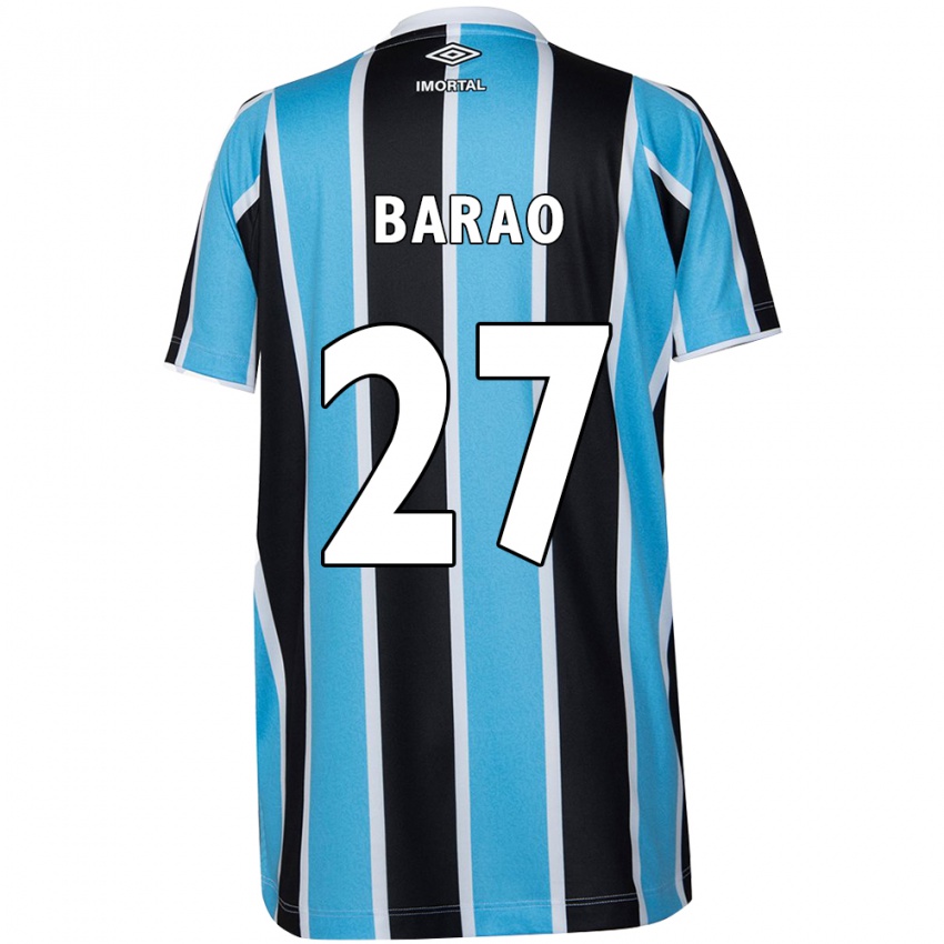 Gyermek Dani Barão #27 Kék Fekete Fehér Hazai Jersey 2024/25 Mez Póló Ing