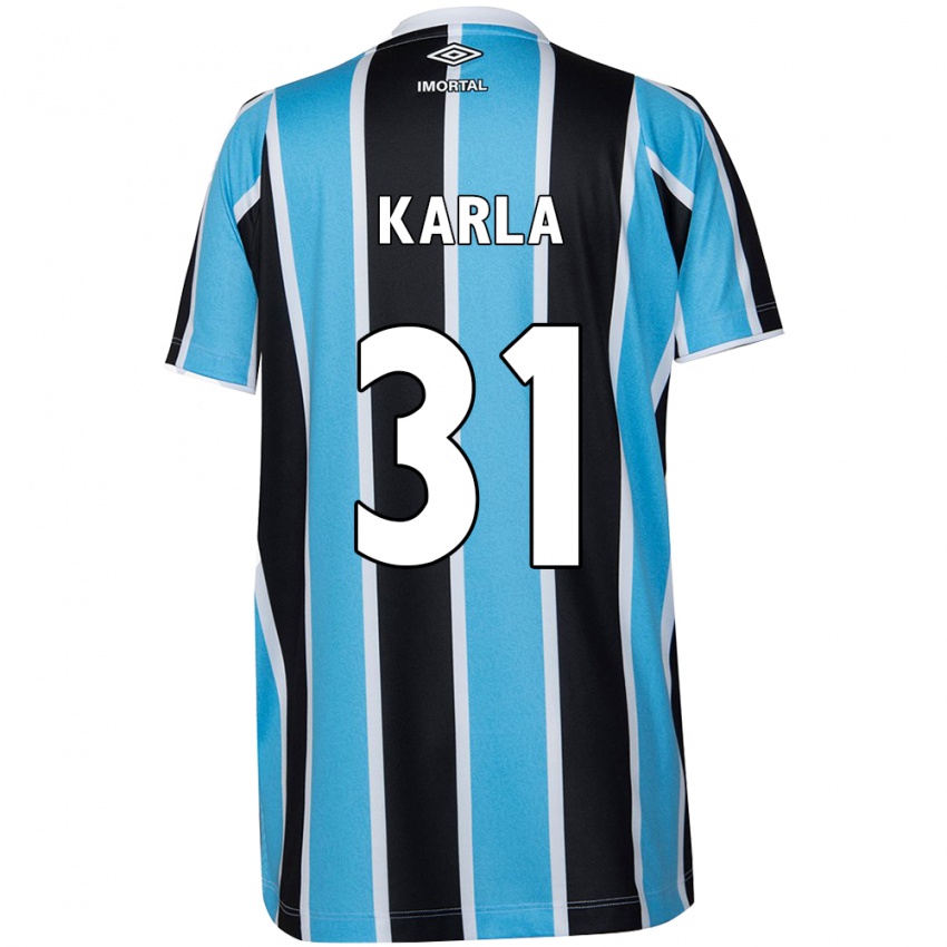 Gyermek Emmily Karla #31 Kék Fekete Fehér Hazai Jersey 2024/25 Mez Póló Ing