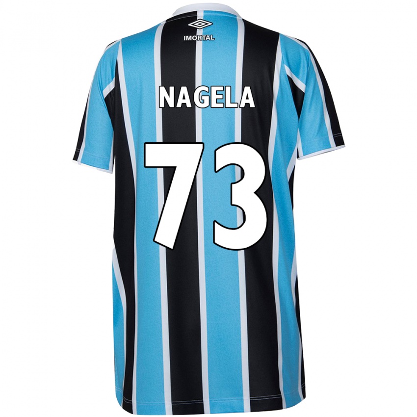 Gyermek Nágela #73 Kék Fekete Fehér Hazai Jersey 2024/25 Mez Póló Ing