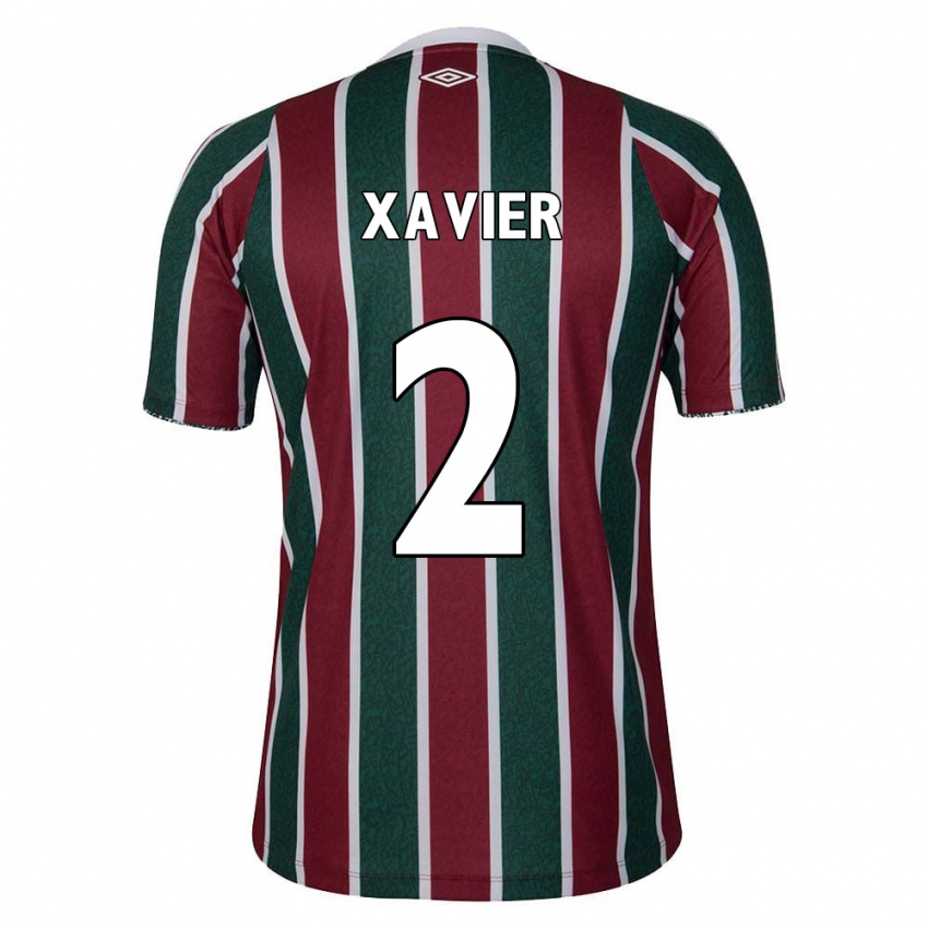 Gyermek Samuel Xavier #2 Zöld Barna Fehér Hazai Jersey 2024/25 Mez Póló Ing