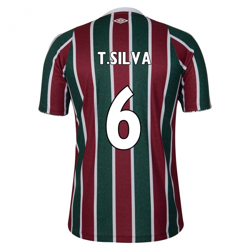 Gyermek Thiago Silva #6 Zöld Barna Fehér Hazai Jersey 2024/25 Mez Póló Ing