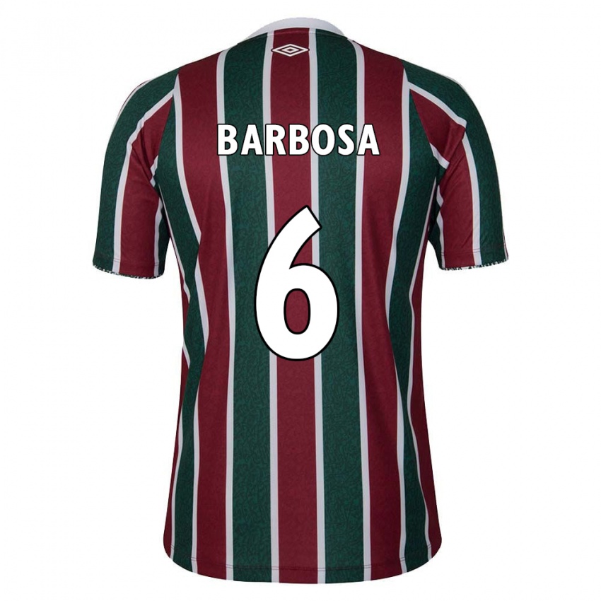 Gyermek Diogo Barbosa #6 Zöld Barna Fehér Hazai Jersey 2024/25 Mez Póló Ing