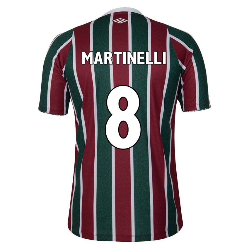 Gyermek Martinelli #8 Zöld Barna Fehér Hazai Jersey 2024/25 Mez Póló Ing