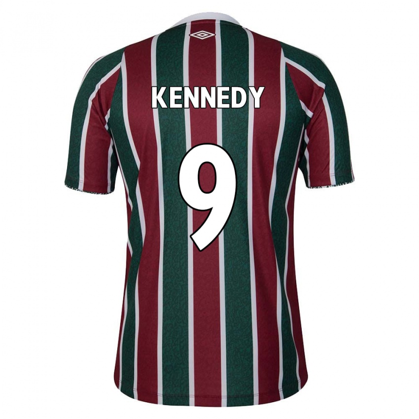 Gyermek John Kennedy #9 Zöld Barna Fehér Hazai Jersey 2024/25 Mez Póló Ing