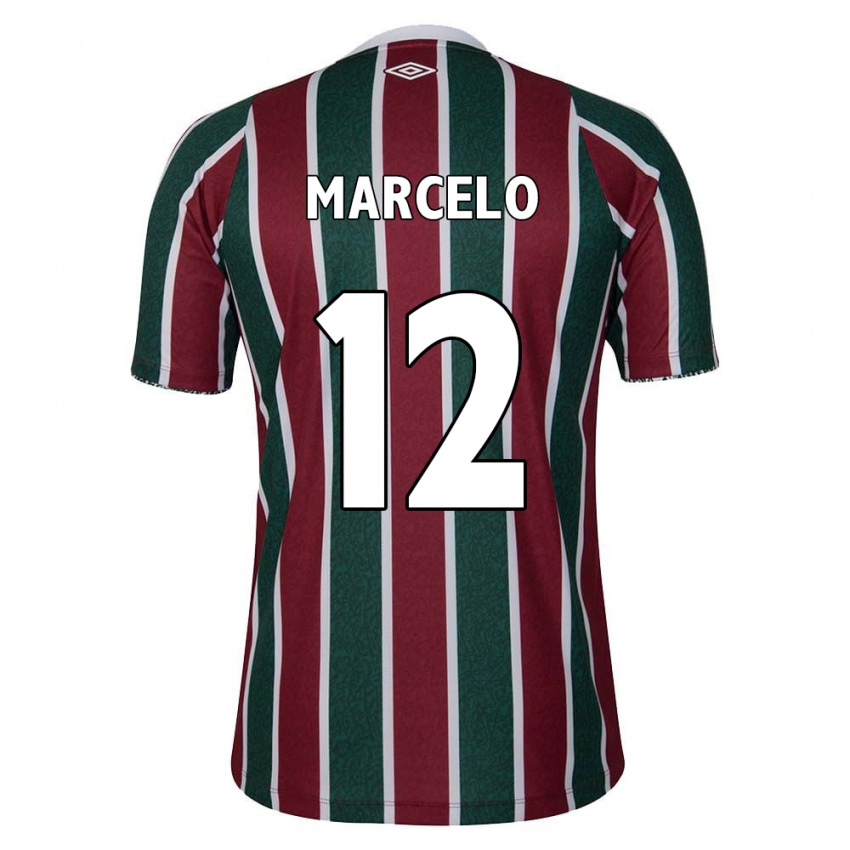 Gyermek Marcelo #12 Zöld Barna Fehér Hazai Jersey 2024/25 Mez Póló Ing