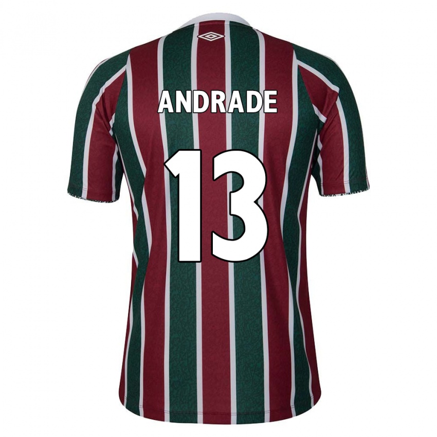 Gyermek Felipe Andrade #13 Zöld Barna Fehér Hazai Jersey 2024/25 Mez Póló Ing