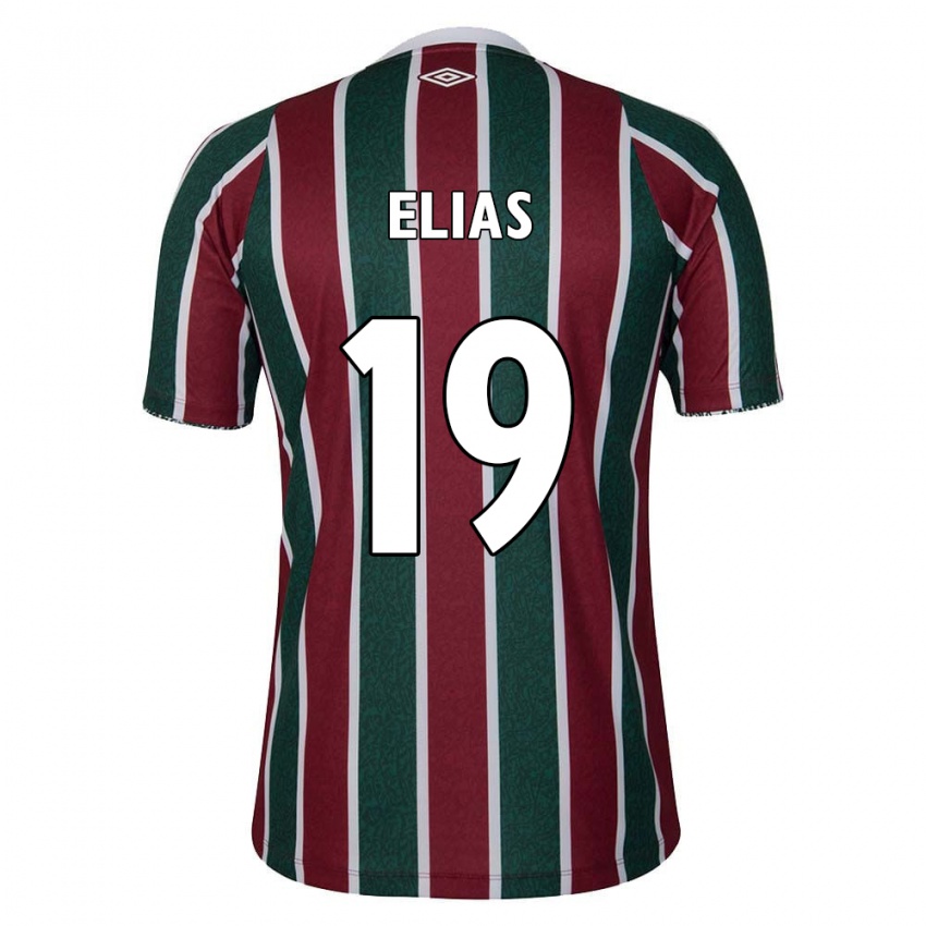 Gyermek Kauã Elias #19 Zöld Barna Fehér Hazai Jersey 2024/25 Mez Póló Ing