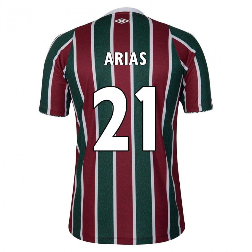 Gyermek Jhon Arias #21 Zöld Barna Fehér Hazai Jersey 2024/25 Mez Póló Ing