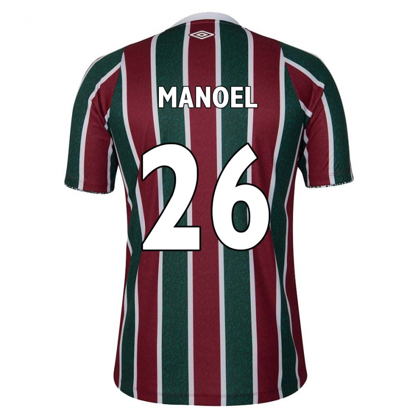 Gyermek Manoel #26 Zöld Barna Fehér Hazai Jersey 2024/25 Mez Póló Ing