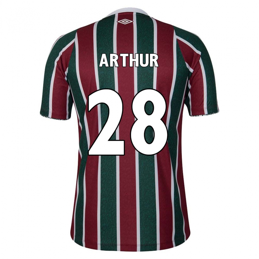 Gyermek Arthur #28 Zöld Barna Fehér Hazai Jersey 2024/25 Mez Póló Ing