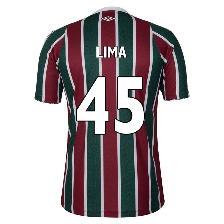 Gyermek Lima #45 Zöld Barna Fehér Hazai Jersey 2024/25 Mez Póló Ing