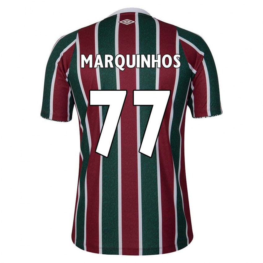 Gyermek Marquinhos #77 Zöld Barna Fehér Hazai Jersey 2024/25 Mez Póló Ing