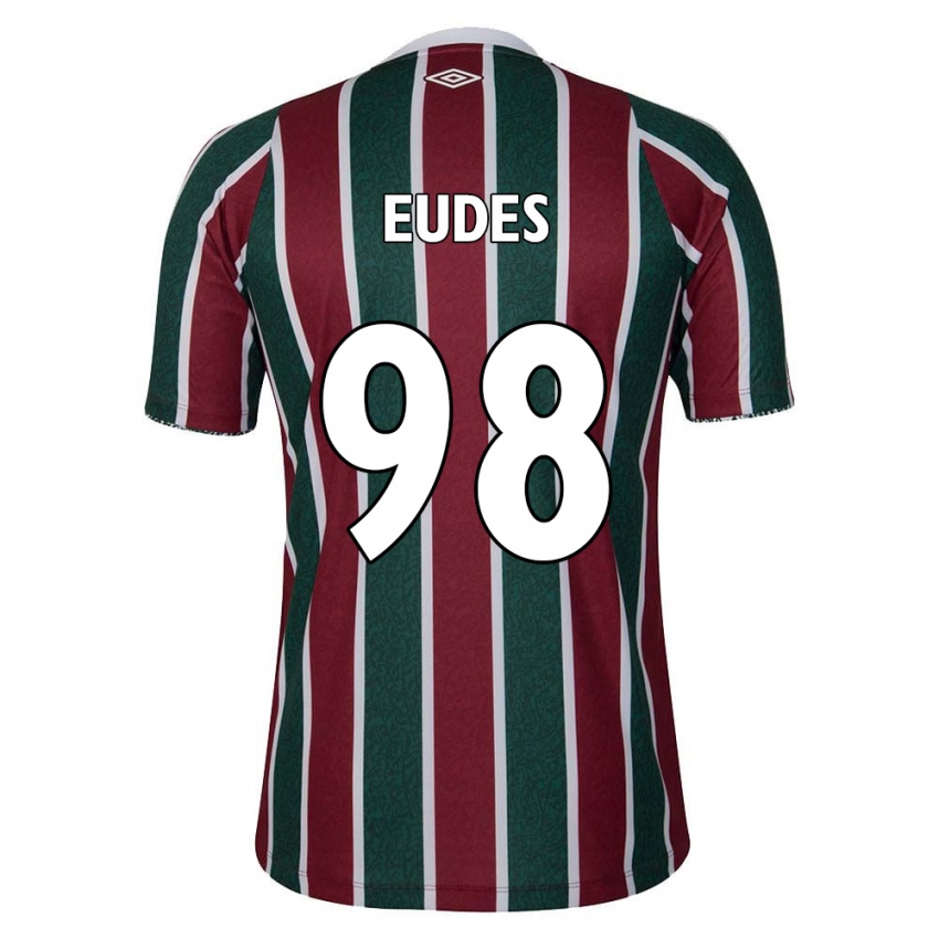 Gyermek Vitor Eudes #98 Zöld Barna Fehér Hazai Jersey 2024/25 Mez Póló Ing