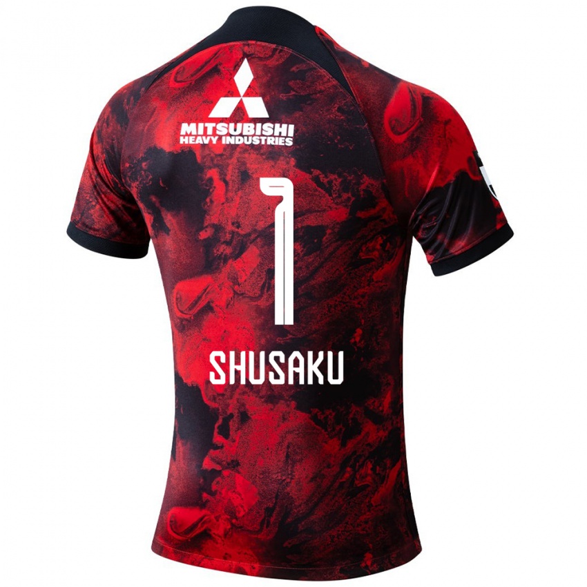 Gyermek Shusaku Nishikawa #1 Piros Fekete Hazai Jersey 2024/25 Mez Póló Ing