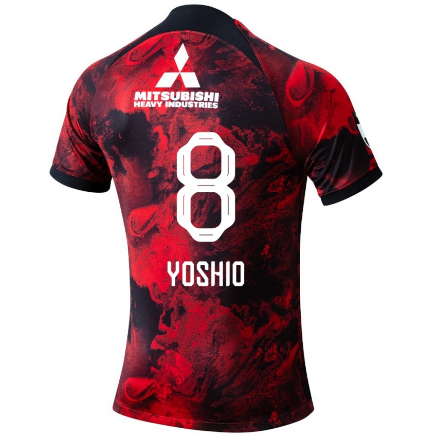 Gyermek Yoshio Koizumi #8 Piros Fekete Hazai Jersey 2024/25 Mez Póló Ing