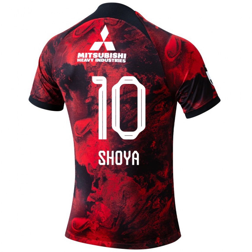 Gyermek Shoya Nakajima #10 Piros Fekete Hazai Jersey 2024/25 Mez Póló Ing