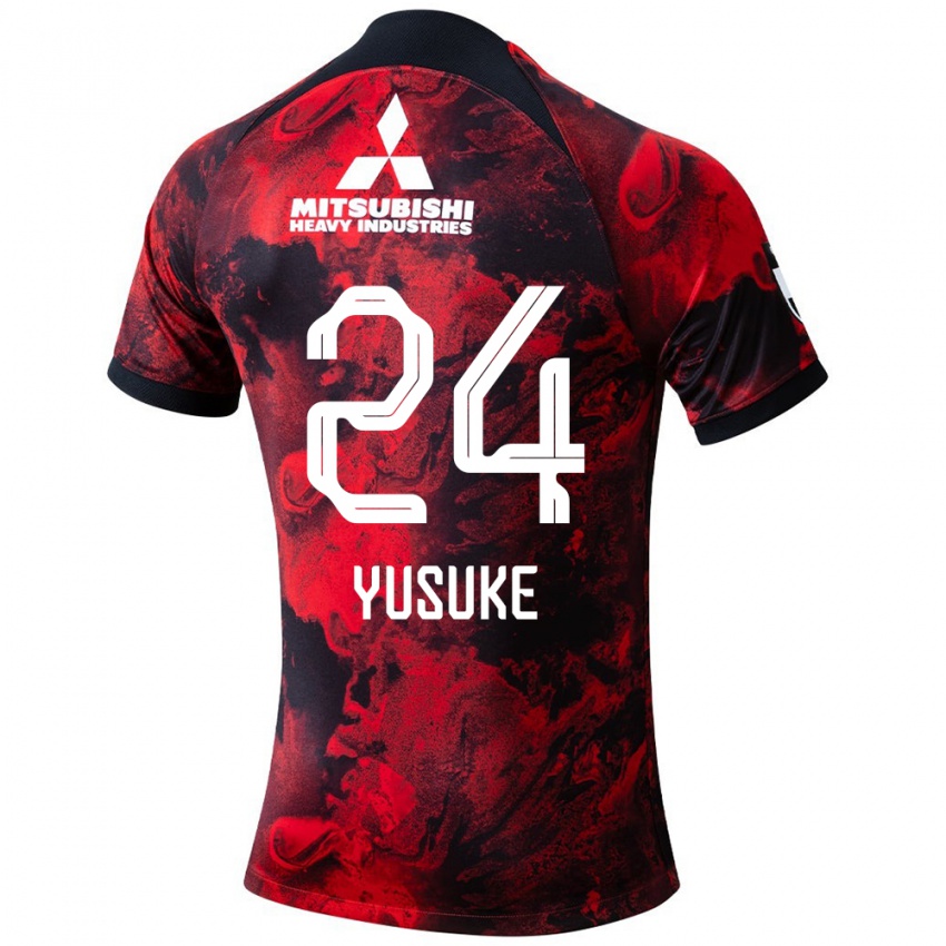 Gyermek Yusuke Matsuo #24 Piros Fekete Hazai Jersey 2024/25 Mez Póló Ing