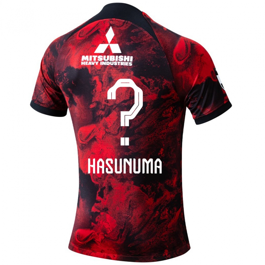 Gyermek Shunsuke Hasunuma #0 Piros Fekete Hazai Jersey 2024/25 Mez Póló Ing