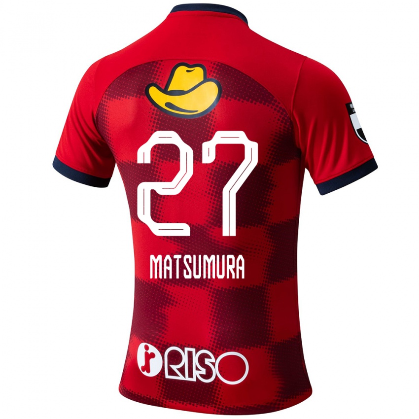 Gyermek Yuta Matsumura #27 Piros Kék Fehér Hazai Jersey 2024/25 Mez Póló Ing