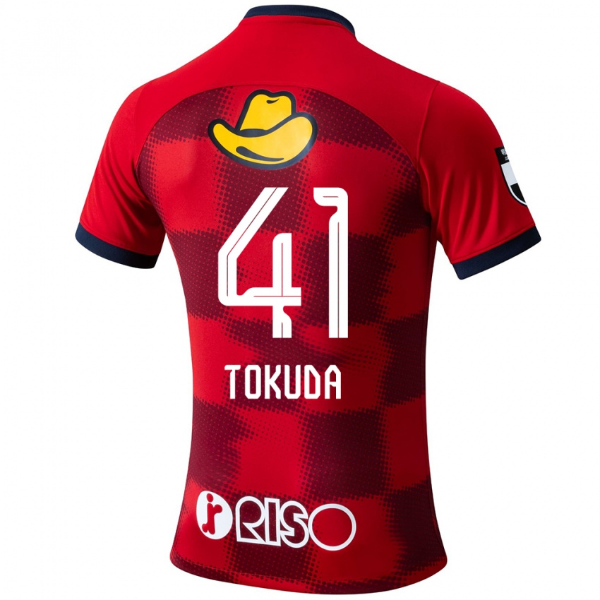 Gyermek Homare Tokuda #41 Piros Kék Fehér Hazai Jersey 2024/25 Mez Póló Ing