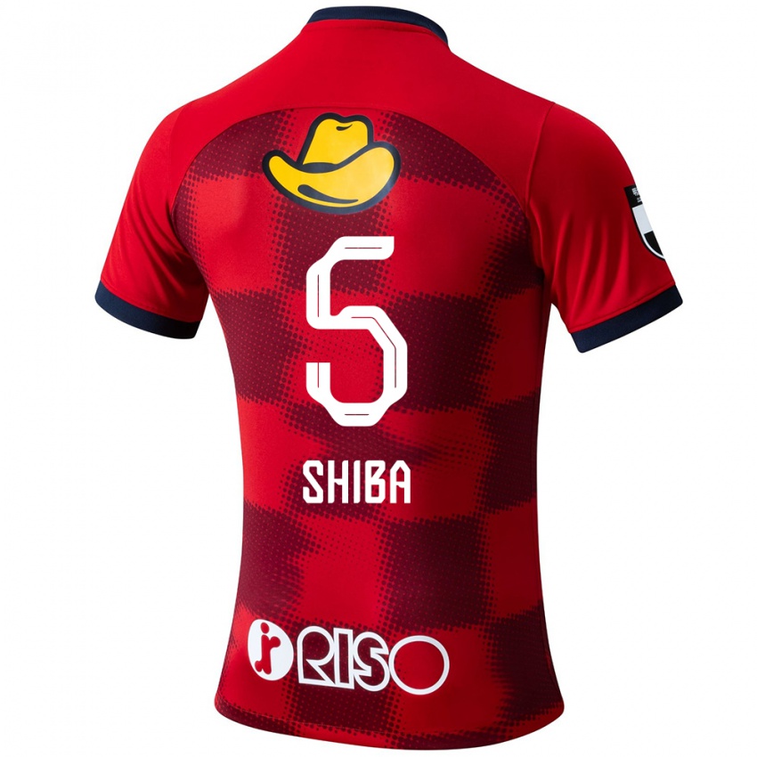 Gyermek Rikuto Shiba #5 Piros Kék Fehér Hazai Jersey 2024/25 Mez Póló Ing