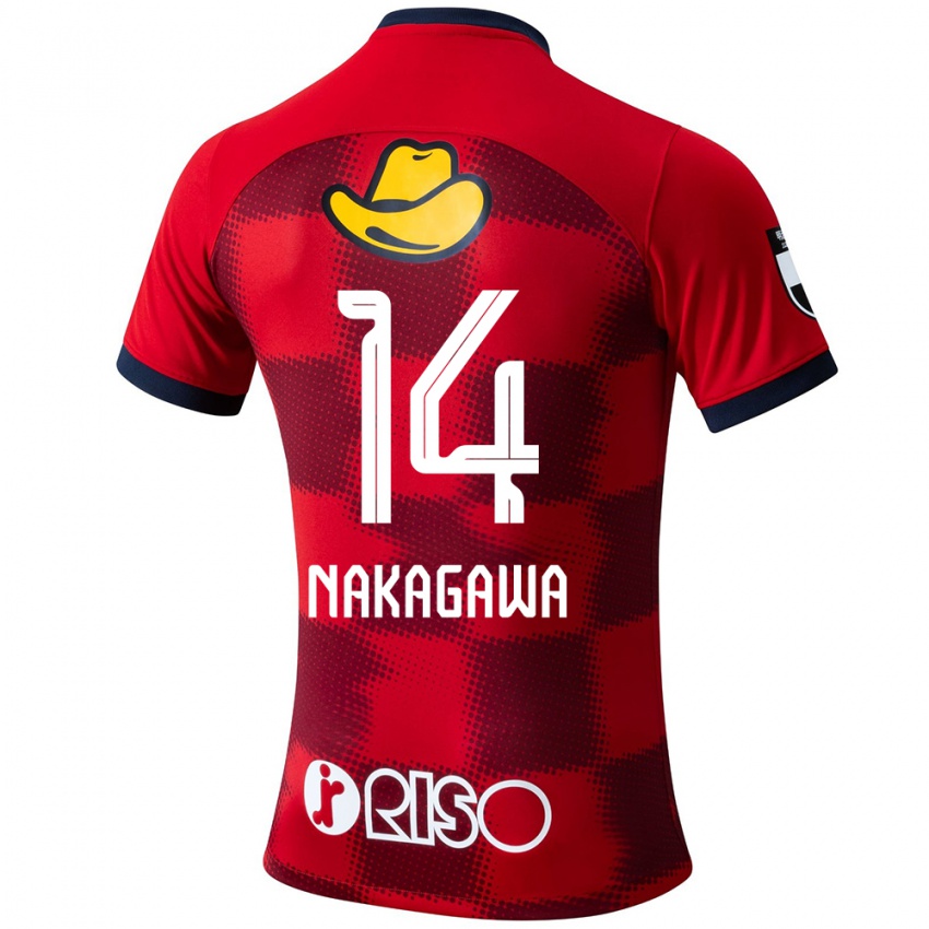 Gyermek Sora Nakagawa #14 Piros Kék Fehér Hazai Jersey 2024/25 Mez Póló Ing