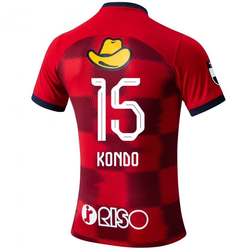 Gyermek Daisuke Kondo #15 Piros Kék Fehér Hazai Jersey 2024/25 Mez Póló Ing