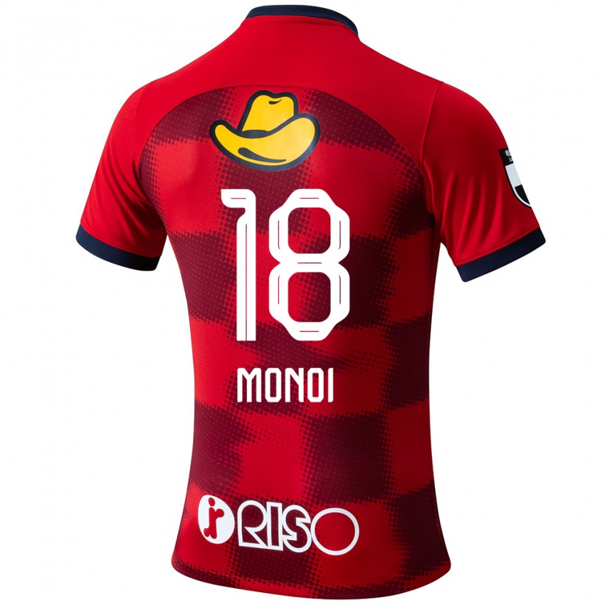 Gyermek Jigen Monoi #18 Piros Kék Fehér Hazai Jersey 2024/25 Mez Póló Ing