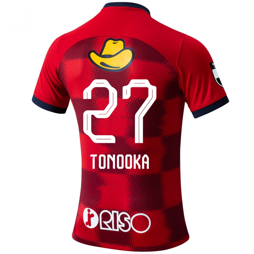 Gyermek Ryota Tonooka #27 Piros Kék Fehér Hazai Jersey 2024/25 Mez Póló Ing