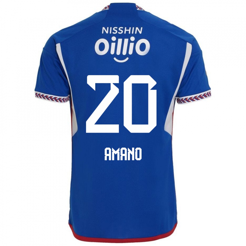 Gyermek Jun Amano #20 Kék Fehér Piros Hazai Jersey 2024/25 Mez Póló Ing