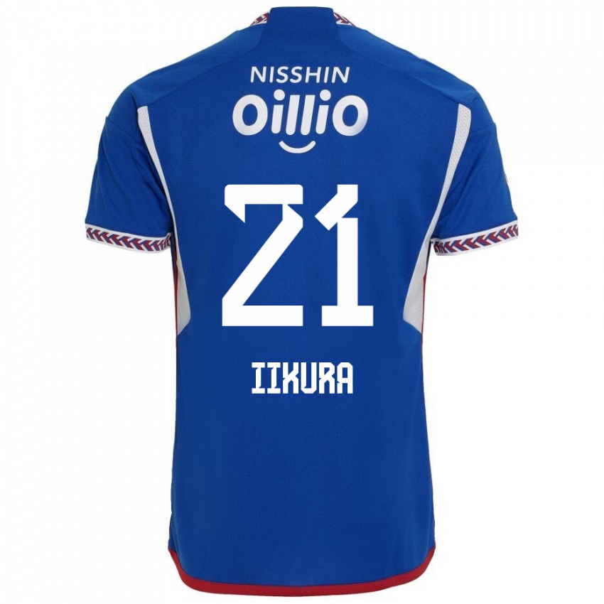 Gyermek Hiroki Iikura #21 Kék Fehér Piros Hazai Jersey 2024/25 Mez Póló Ing