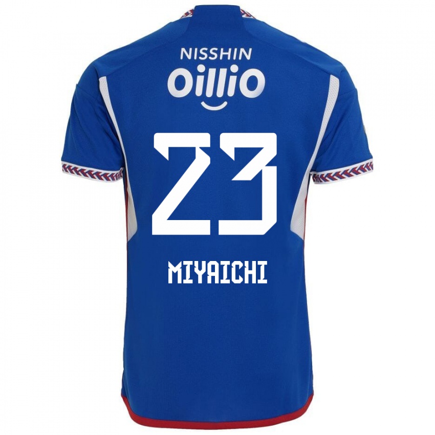 Gyermek Ryo Miyaichi #23 Kék Fehér Piros Hazai Jersey 2024/25 Mez Póló Ing