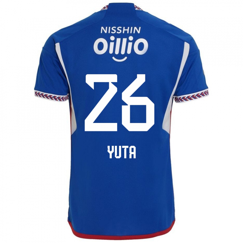 Gyermek Yuta Koike #26 Kék Fehér Piros Hazai Jersey 2024/25 Mez Póló Ing