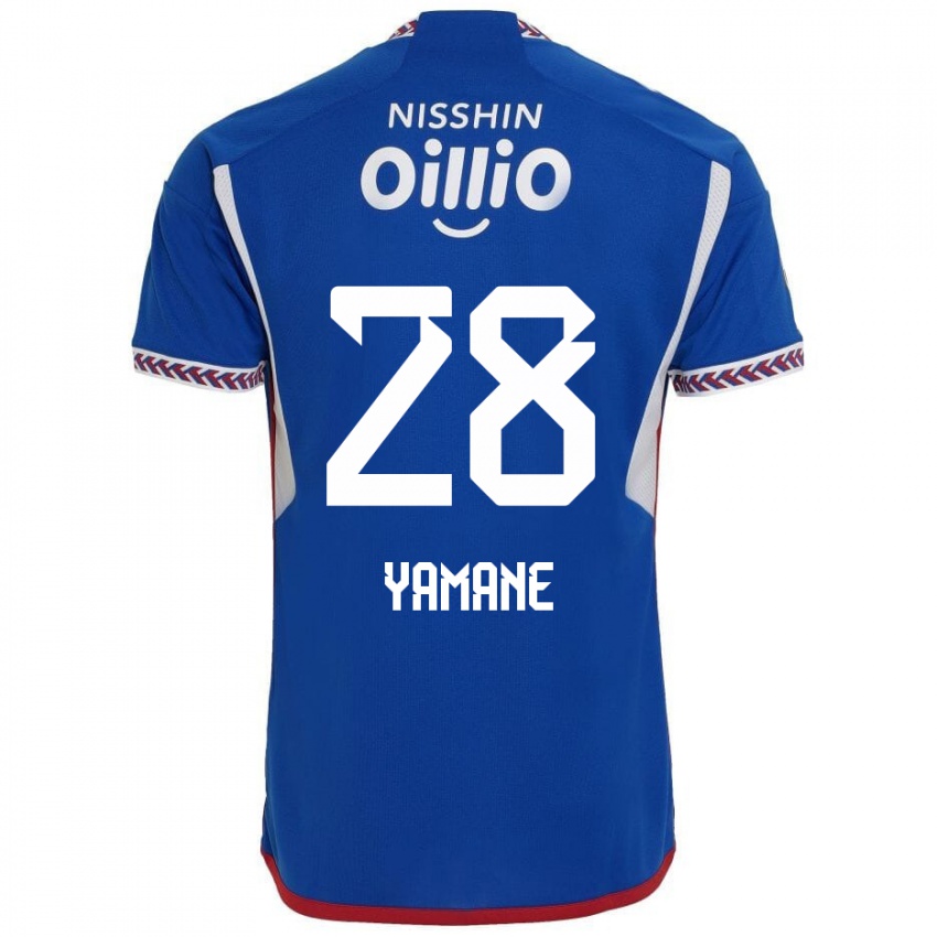 Gyermek Riku Yamane #28 Kék Fehér Piros Hazai Jersey 2024/25 Mez Póló Ing