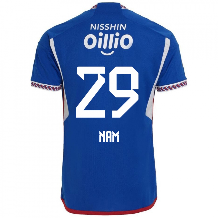 Gyermek Tae-Hee Nam #29 Kék Fehér Piros Hazai Jersey 2024/25 Mez Póló Ing