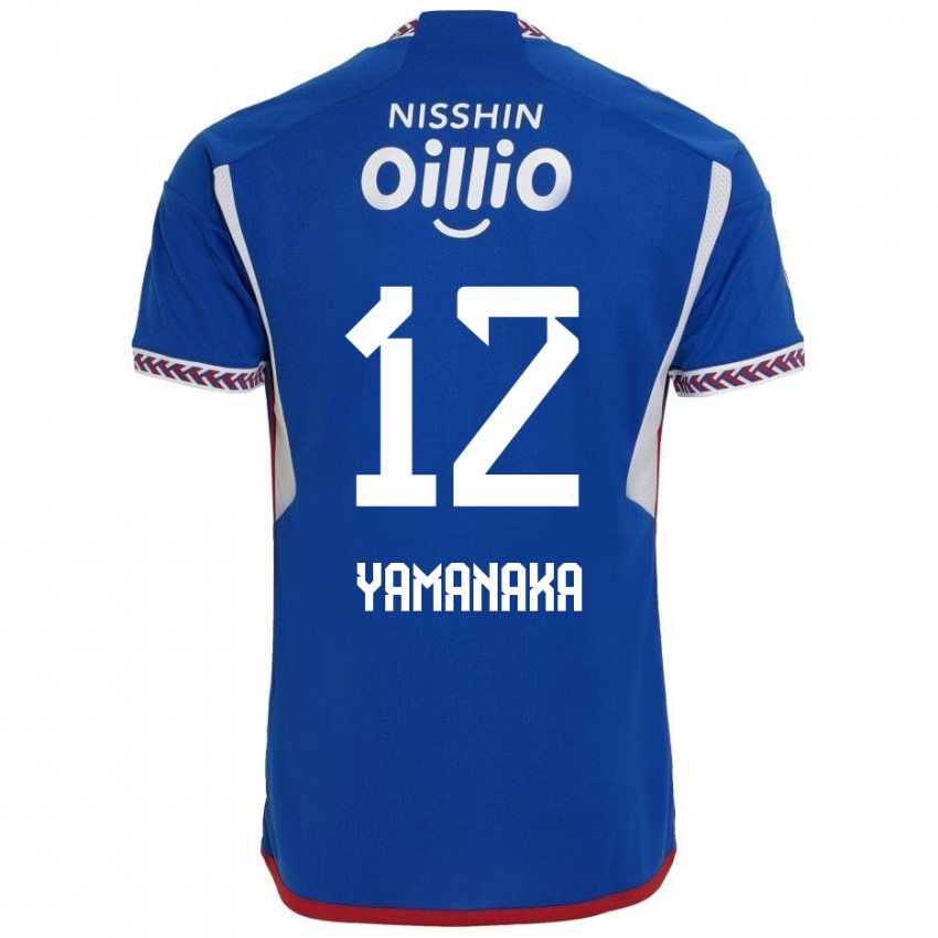 Gyermek Yuki Yamanaka #12 Kék Fehér Piros Hazai Jersey 2024/25 Mez Póló Ing